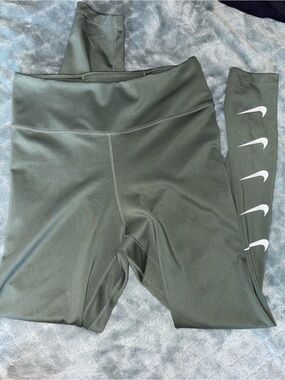 Nike Olive Dri-FIT Performance Leggings